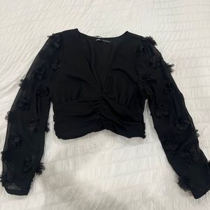 NTW Zara Flower Sleeve Top